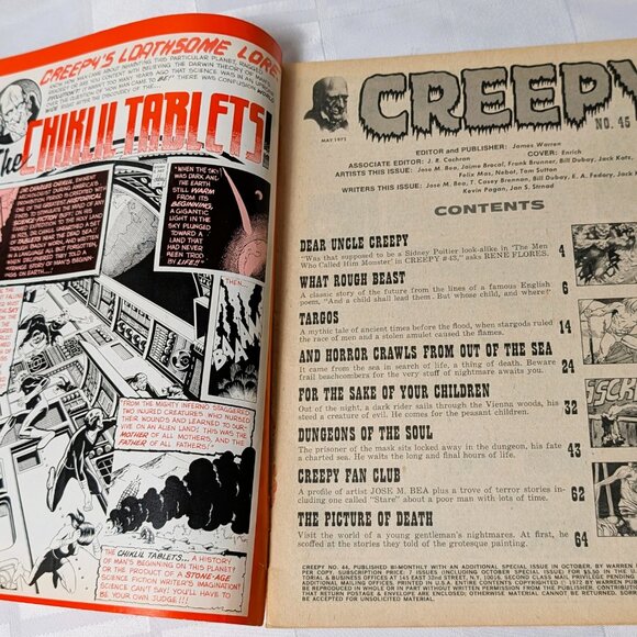 1972 CREEPY HORROR MAGAZINE VINTAGE BACK ISSUE #45 DUNGEONS OF THE SOUL BOOK - Picture 3 of 16